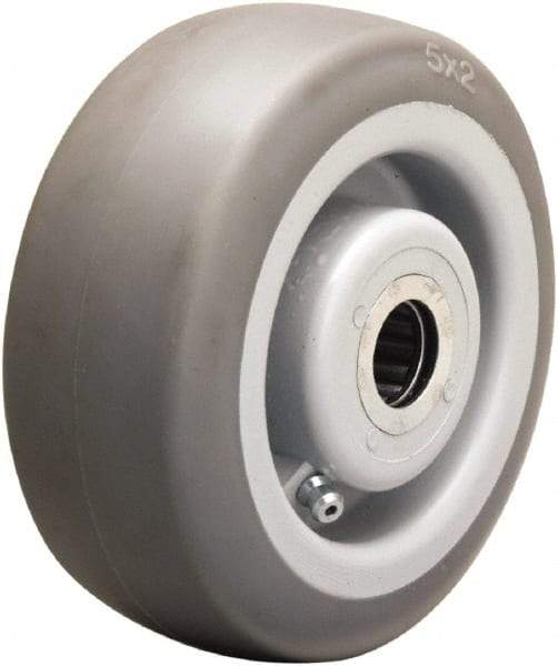 Hamilton - 5 Inch Diameter x 2 Inch Wide, Rubber on Thermoplastic Caster Wheel - 350 Lb. Capacity, 2-3/16 Inch Hub Length, 3/4 Inch Axle Diameter, Straight Roller Bearing - Americas Industrial Supply