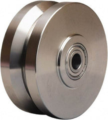 Hamilton - 5 Inch Diameter x 2 Inch Wide, Stainless Steel Caster Wheel - 900 Lb. Capacity, 2-1/4 Inch Hub Length, 3/4 Inch Axle Diameter, Plain Bore Bearing - Americas Industrial Supply