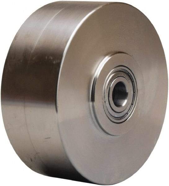 Hamilton - 5 Inch Diameter x 2 Inch Wide, Stainless Steel Caster Wheel - 900 Lb. Capacity, 2-1/4 Inch Hub Length, 3/4 Inch Axle Diameter, Plain Bore Bearing - Americas Industrial Supply