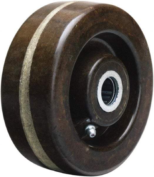 Hamilton - 5 Inch Diameter x 2 Inch Wide, Phenolic Caster Wheel - 750 Lb. Capacity, 2-3/16 Inch Hub Length, 1/2 Inch Axle Diameter, Straight Roller Bearing - Americas Industrial Supply