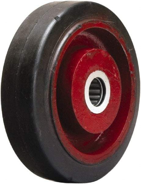 Hamilton - 5 Inch Diameter x 1-1/2 Inch Wide, Rubber on Cast Iron Caster Wheel - 240 Lb. Capacity, 1-5/8 Inch Hub Length, 3/4 Inch Axle Diameter, Straight Roller Bearing - Americas Industrial Supply