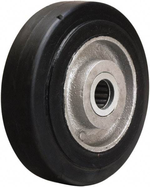 Hamilton - 5 Inch Diameter x 1-1/2 Inch Wide, Rubber on Aluminum Caster Wheel - 240 Lb. Capacity, 1-3/4 Inch Hub Length, 3/4 Inch Axle Diameter, Straight Roller Bearing - Americas Industrial Supply