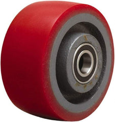 Hamilton - 4 Inch Diameter x 2 Inch Wide, Polyurethane on Cast Iron Caster Wheel - 900 Lb. Capacity, 2-1/4 Inch Hub Length, 1/2 Inch Axle Diameter, Precision Ball Bearing - Americas Industrial Supply