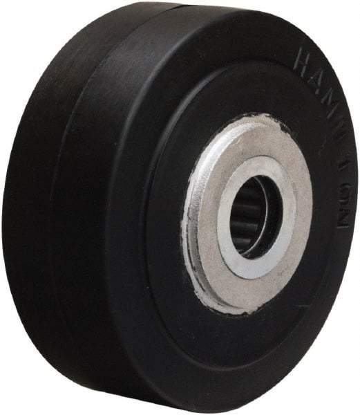 Hamilton - 4 Inch Diameter x 1-1/2 Inch Wide, Rubber on Aluminum Caster Wheel - 200 Lb. Capacity, 1-3/4 Inch Hub Length, 5/8 Inch Axle Diameter, Straight Roller Bearing - Americas Industrial Supply