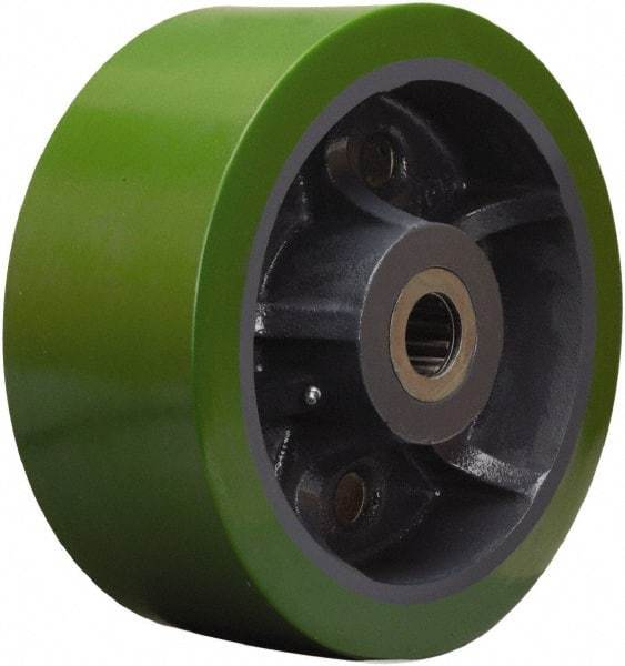 Hamilton - 12 Inch Diameter x 5 Inch Wide, Polyurethane on Cast Iron Caster Wheel - 6,200 Lb. Capacity, 5-1/4 Inch Hub Length, 1-1/4 Inch Axle Diameter, Straight Roller Bearing - Americas Industrial Supply