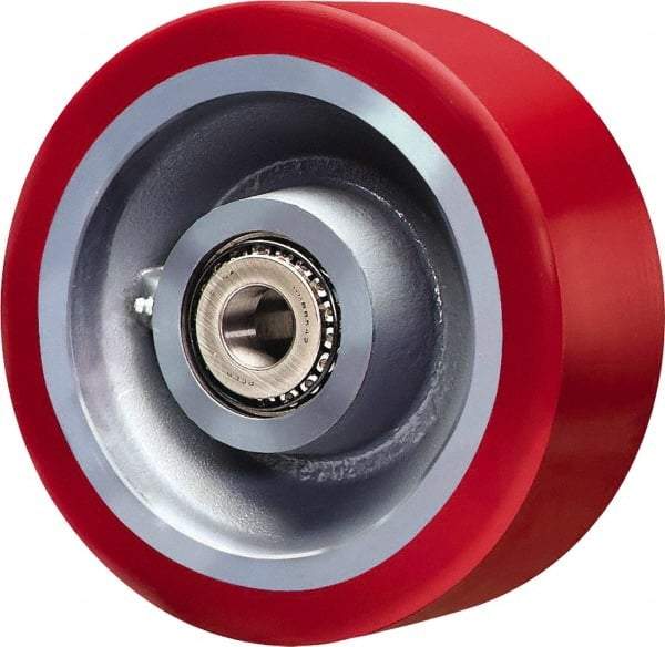 Hamilton - 12 Inch Diameter x 4 Inch Wide, Polyurethane on Forged Steel Caster Wheel - 7,200 Lb. Capacity, 4-1/4 Inch Hub Length, 1 Inch Axle Diameter, Sealed Precision Ball Bearing - Americas Industrial Supply