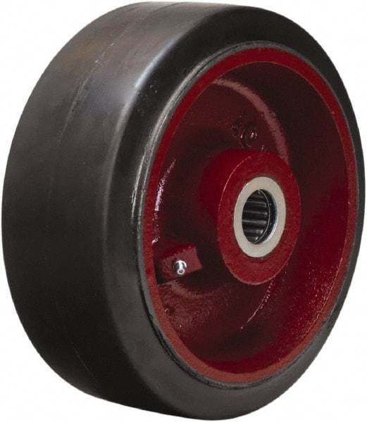 Hamilton - 10 Inch Diameter x 4 Inch Wide, Rubber on Cast Iron Caster Wheel - 1,400 Lb. Capacity, 4-1/4 Inch Hub Length, 1-1/4 Inch Axle Diameter, Straight Roller Bearing - Americas Industrial Supply