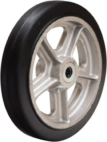 Hamilton - 10 Inch Diameter x 2 Inch Wide, Rubber on Aluminum Caster Wheel - 730 Lb. Capacity, 2-1/4 Inch Hub Length, 3/4 Inch Axle Diameter, Straight Roller Bearing - Americas Industrial Supply