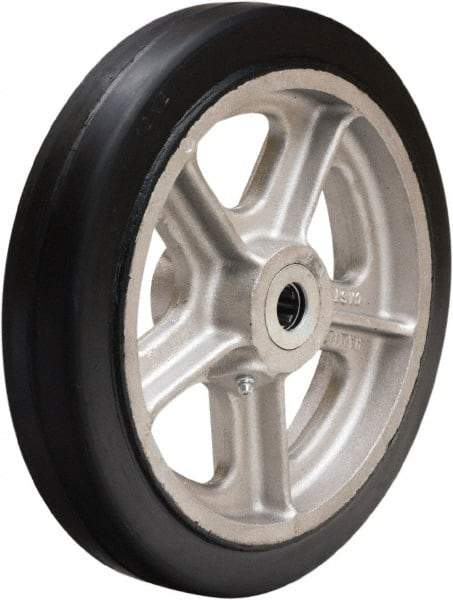 Hamilton - 10 Inch Diameter x 2 Inch Wide, Rubber on Aluminum Caster Wheel - 730 Lb. Capacity, 2-1/4 Inch Hub Length, 1 Inch Axle Diameter, Straight Roller Bearing - Americas Industrial Supply