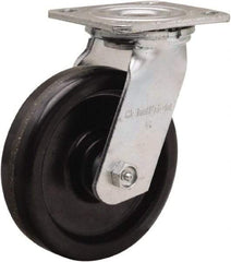 Hamilton - 6" Diam x 1-1/2" Wide x 7-1/2" OAH Top Plate Mount Swivel Caster - Phenolic, 550 Lb Capacity, Straight Roller Bearing, 4 x 4-1/2" Plate - Americas Industrial Supply