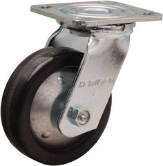 Hamilton - 5" Diam x 1-1/2" Wide x 6-1/2" OAH Top Plate Mount Swivel Caster - Phenolic, 600 Lb Capacity, Straight Roller Bearing, 4 x 4-1/2" Plate - Americas Industrial Supply