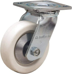 Hamilton - 5" Diam x 1-1/2" Wide x 6-1/2" OAH Top Plate Mount Swivel Caster - Polyolefin, 400 Lb Capacity, Delrin Bearing, 4 x 4-1/2" Plate - Americas Industrial Supply