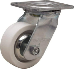 Hamilton - 4" Diam x 1-1/2" Wide x 5-5/8" OAH Top Plate Mount Swivel Caster - Polyolefin, 350 Lb Capacity, Delrin Bearing, 4 x 4-1/2" Plate - Americas Industrial Supply