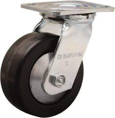Hamilton - 5" Diam x 2" Wide x 6-1/2" OAH Top Plate Mount Swivel Caster - Phenolic, 900 Lb Capacity, Straight Roller Bearing, 4 x 4-1/2" Plate - Americas Industrial Supply