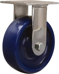 Hamilton - 6" Diam x 2" Wide x 7-1/2" OAH Top Plate Mount Rigid Caster - Polyurethane, 800 Lb Capacity, Delrin Bearing, 3-3/4 x 4-1/2" Plate - Americas Industrial Supply