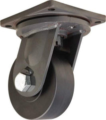Hamilton - 8" Diam x 3" Wide x 11" OAH Top Plate Mount Swivel Caster - Nylon, 7,200 Lb Capacity, Precision Ball Bearing, 8-1/2 x 8-1/2" Plate - Americas Industrial Supply