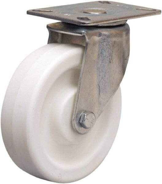 Hamilton - 5" Diam x 1-1/2" Wide x 6-1/16" OAH Top Plate Mount Swivel Caster - Polyolefin, 400 Lb Capacity, Plain Bore Bearing, 3-1/8 x 4-1/8" Plate - Americas Industrial Supply