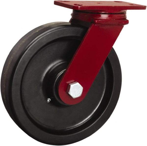Hamilton - 10" Diam x 2-1/2" Wide x 11-1/2" OAH Top Plate Mount Swivel Caster - Phenolic, 2,200 Lb Capacity, Tapered Roller Bearing, 4-1/2 x 6-1/2" Plate - Americas Industrial Supply