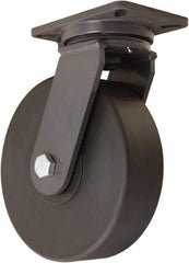 Hamilton - 10" Diam x 3" Wide x 12-1/2" OAH Top Plate Mount Swivel Caster - Nylon, 4,000 Lb Capacity, Sealed Precision Ball Bearing, 5-1/4 x 7-1/4" Plate - Americas Industrial Supply