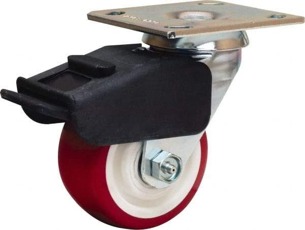 Hamilton - 4" Diam x 2" Wide x 5-5/8" OAH Top Plate Mount Swivel Caster - Polyurethane Mold on Polypropylene, 750 Lb Capacity, Straight Roller Bearing, 4 x 4-1/2" Plate - Americas Industrial Supply