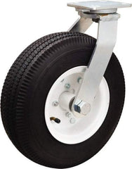 Hamilton - 12" Diam, Rubber Swivel Caster - 625 Lb Capacity, Top Plate Mount, 6-1/8" x 7-1/2" Plate, Precision Ball Bearing - Americas Industrial Supply