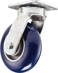 Hamilton - 8" Diam x 2" Wide x 9-1/2" OAH Top Plate Mount Swivel Caster - Polyolefin, Delrin Bearing, 4 x 4-1/2" Plate - Americas Industrial Supply