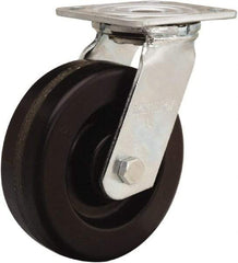 Hamilton - 6" Diam x 2" Wide x 7-1/2" OAH Top Plate Mount Swivel Caster - Phenolic, 900 Lb Capacity, Straight Roller Bearing, 4 x 4-1/2" Plate - Americas Industrial Supply