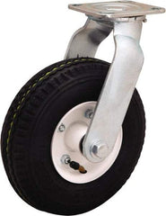 Hamilton - 8" Diam, Rubber Swivel Caster - 320 Lb Capacity, Top Plate Mount, 4" x 4-1/2" Plate, Precision Ball Bearing - Americas Industrial Supply