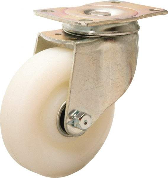 Hamilton - 4" Diam x 1-1/4" Wide x 5" OAH Top Plate Mount Swivel Caster - Nylon, 325 Lb Capacity, Sealed Ball Bearing, 2-1/2 x 3-3/4" Plate - Americas Industrial Supply