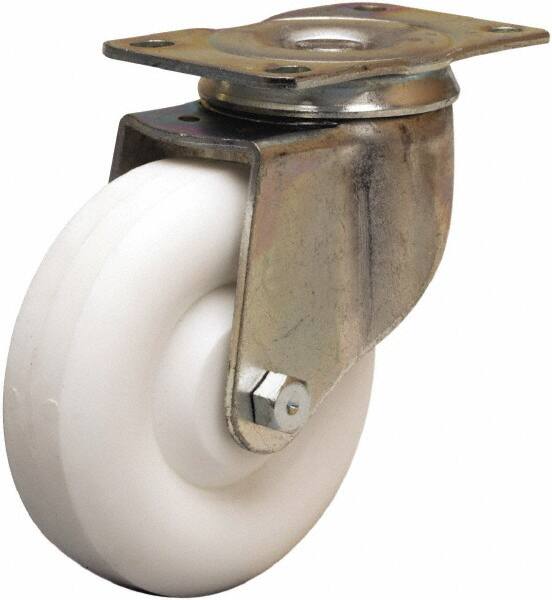 Hamilton - 4" Diam x 1-1/4" Wide x 5" OAH Top Plate Mount Swivel Caster - Polyolefin, 275 Lb Capacity, Plain Bore Bearing, 2-1/2 x 3-3/4" Plate - Americas Industrial Supply