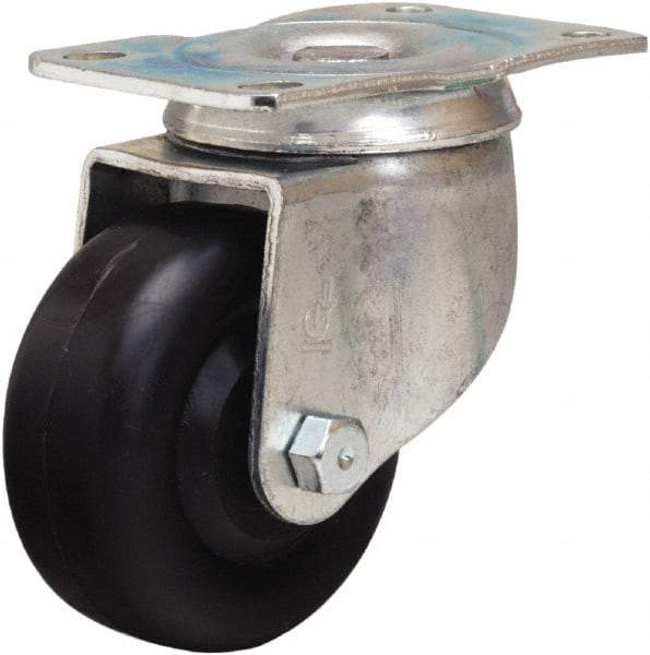 Hamilton - 3" Diam x 1-3/8" Wide x 4" OAH Top Plate Mount Swivel Caster - Polyolefin, 230 Lb Capacity, Plain Bore Bearing, 2-1/2 x 3-3/4" Plate - Americas Industrial Supply