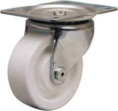 Hamilton - 4" Diam x 1-1/2" Wide x 5" OAH Top Plate Mount Swivel Caster - Polyolefin, 300 Lb Capacity, Plain Bore Bearing, 4 x 5-1/8" Plate - Americas Industrial Supply