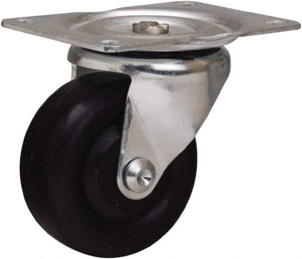 Hamilton - 3" Diam x 1-3/8" Wide x 3-3/4" OAH Top Plate Mount Swivel Caster - Polyolefin, 230 Lb Capacity, Plain Bore Bearing, 3-1/8 x 4-1/8" Plate - Americas Industrial Supply