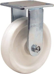 Hamilton - 6" Diam x 1-1/2" Wide x 7-1/2" OAH Top Plate Mount Rigid Caster - Polyolefin, 550 Lb Capacity, Delrin Bearing, 4 x 4-1/2" Plate - Americas Industrial Supply