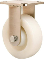 Hamilton - 6" Diam x 2" Wide x 7-1/2" OAH Top Plate Mount Rigid Caster - Nylon, 1,000 Lb Capacity, Stainless Steel Double Shielded Precision Ball Bearing, 4 x 4-1/2" Plate - Americas Industrial Supply