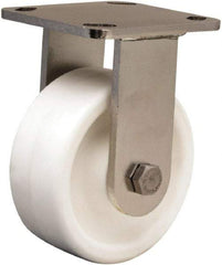 Hamilton - 5" Diam x 2" Wide x 6-1/2" OAH Top Plate Mount Rigid Caster - Polyolefin, 650 Lb Capacity, Delrin Bearing, 4 x 4-1/2" Plate - Americas Industrial Supply