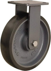 Hamilton - 8" Diam x 2" Wide x 9-1/2" OAH Top Plate Mount Rigid Caster - Polyurethane Mold onto Cast Iron Center, 1,950 Lb Capacity, Sealed Precision Ball Bearing, 4 x 4-1/2" Plate - Americas Industrial Supply