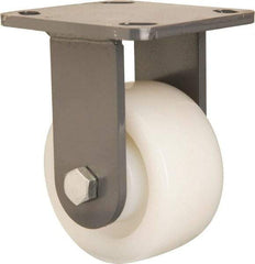 Hamilton - 4" Diam x 2" Wide x 5-5/8" OAH Top Plate Mount Rigid Caster - Nylon, Sealed Precision Ball Bearing, 4 x 4-1/2" Plate - Americas Industrial Supply