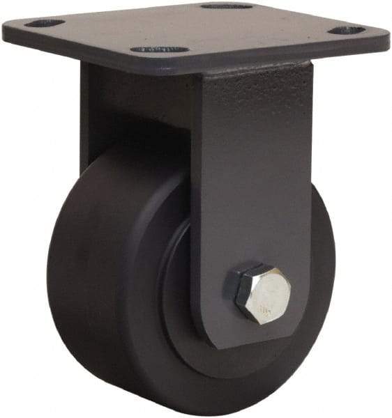 Hamilton - 4" Diam x 2" Wide x 5-5/8" OAH Top Plate Mount Rigid Caster - Nylon, 2,000 Lb Capacity, Sealed Precision Ball Bearing, 4 x 4-1/2" Plate - Americas Industrial Supply