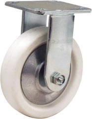 Hamilton - 6" Diam x 1-1/2" Wide x 7-1/2" OAH Top Plate Mount Rigid Caster - Polyolefin, 525 Lb Capacity, Delrin Bearing, 4 x 4-1/2" Plate - Americas Industrial Supply