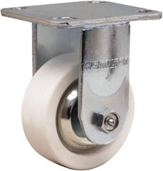Hamilton - 4" Diam x 1-1/2" Wide x 5-5/8" OAH Top Plate Mount Rigid Caster - Polyolefin, 350 Lb Capacity, Delrin Bearing, 4 x 4-1/2" Plate - Americas Industrial Supply