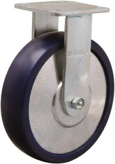 Hamilton - 8" Diam x 2" Wide x 9-1/2" OAH Top Plate Mount Rigid Caster - Polyurethane, 900 Lb Capacity, Sealed Precision Ball Bearing, 4 x 4-1/2" Plate - Americas Industrial Supply