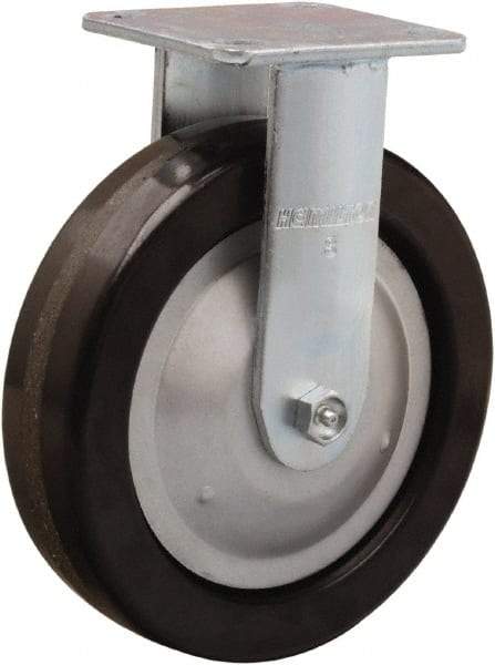 Hamilton - 8" Diam x 2" Wide x 9-1/2" OAH Top Plate Mount Rigid Caster - Phenolic, 1,250 Lb Capacity, Straight Roller Bearing, 4 x 4-1/2" Plate - Americas Industrial Supply