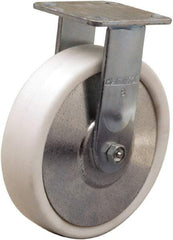 Hamilton - 8" Diam x 2" Wide x 9-1/2" OAH Top Plate Mount Rigid Caster - Polyolefin, 900 Lb Capacity, Delrin Bearing, 4 x 4-1/2" Plate - Americas Industrial Supply