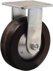 Hamilton - 6" Diam x 2" Wide x 7-1/2" OAH Top Plate Mount Rigid Caster - Phenolic, 900 Lb Capacity, Straight Roller Bearing, 4 x 4-1/2" Plate - Americas Industrial Supply