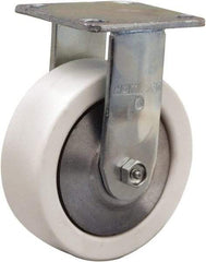 Hamilton - 6" Diam x 2" Wide x 7-1/2" OAH Top Plate Mount Rigid Caster - Polyolefin, 750 Lb Capacity, Delrin Bearing, 4 x 4-1/2" Plate - Americas Industrial Supply