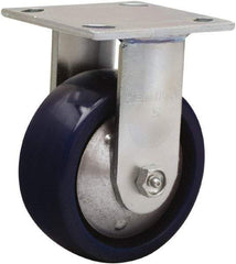 Hamilton - 5" Diam x 2" Wide x 6-1/2" OAH Top Plate Mount Rigid Caster - Polyurethane, 900 Lb Capacity, Sealed Precision Ball Bearing, 4 x 4-1/2" Plate - Americas Industrial Supply