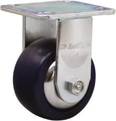 Hamilton - 4" Diam x 2" Wide x 5-5/8" OAH Top Plate Mount Rigid Caster - Polyurethane, 750 Lb Capacity, Straight Roller Bearing, 4 x 4-1/2" Plate - Americas Industrial Supply