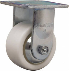 Hamilton - 4" Diam x 2" Wide x 5-5/8" OAH Top Plate Mount Rigid Caster - Polyolefin, 550 Lb Capacity, Delrin Bearing, 4 x 4-1/2" Plate - Americas Industrial Supply