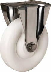 Hamilton - 5" Diam x 1-3/8" Wide x 6-1/4" OAH Top Plate Mount Rigid Caster - Polyolefin, 300 Lb Capacity, Plain Bore Bearing, 2-3/8 x 3-5/8" Plate - Americas Industrial Supply